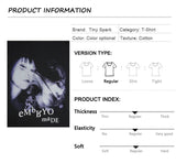 Skatercore Graphic tee – Streetwear T Shirt Men Hip Hop Illusion Girl Letter Print T