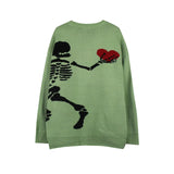 hip hop skull knitted oversized sweater men autumn winter o neck long sleeve pullover streetwear loose sweaters mens clothing Y2K vintage urban hoodie, aesthetic street look hoodie, unique limited edition hoodie