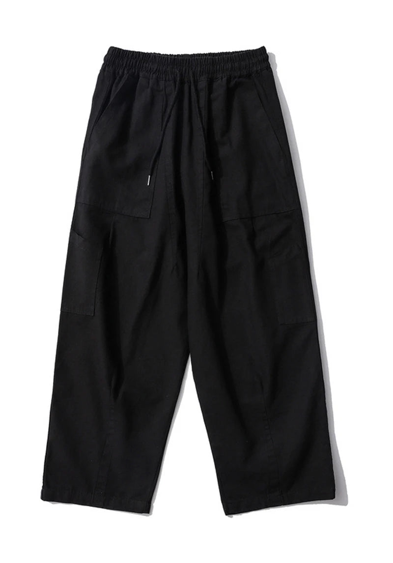 rainbowtouches new fashion brand mens pant solid color jogging high street loose straight leg tooling casual overalls trousers unique default style 3089