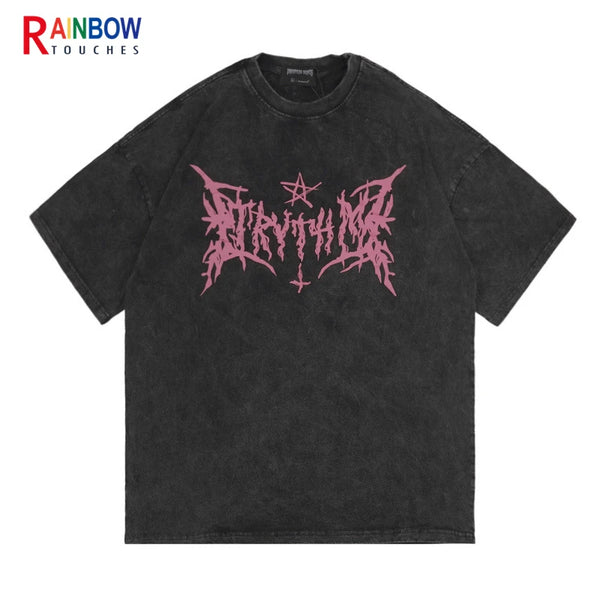 Trapwear Shirt – Rainbowtouches Punk T Shirt 2022 Half Sleeveunisex High Stre – Modern Streetwear for Everyone