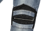 knee zipper hole patckwork skinny denim jeans men casual slim biker trousers jeans fashion streetwear hip hop jean pants joggers unique joggers style 1043