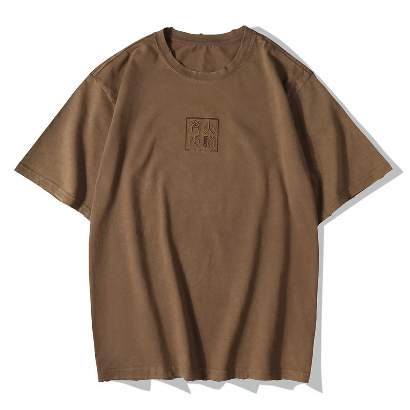 Trapwear Aesthetic print tee – Lyprerazy Chinese Vintage Monkey King Embroidery T Shirt Men