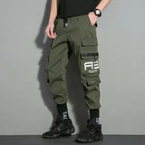 men hip hop black cargo pants joggers sweatpants overalls men ribbons streetwear harem pants women fashions trousers unique joggers style 2692