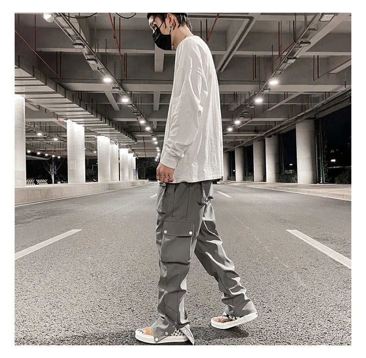 high street functional hip hop cargo pant harajuku fashionable multi pocket cargo trousers men women streetwear loose casual unique cargo style 5392