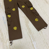 mens high street smilely loose cargo pants casual zipper straight jeans hip hop side pockets loose fit streetwear casual joggers unique joggers style 3499