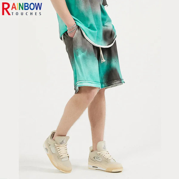 rainbowtouches classic brand men new shorts two color gothic high street casual sports cotton tidal current breathable boy pants casual urban shorts
