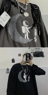 Y2k Oversized shirt – Men Long Sleeve T Shirts Autumn Print Gothic Vintage Ulzzang