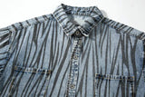 2 Pieces Sets Men Fashion Striped Printed Short Sleeves Single Breasted Loose Shirts and Shorts Joggers Streetwear Hip Hop Set