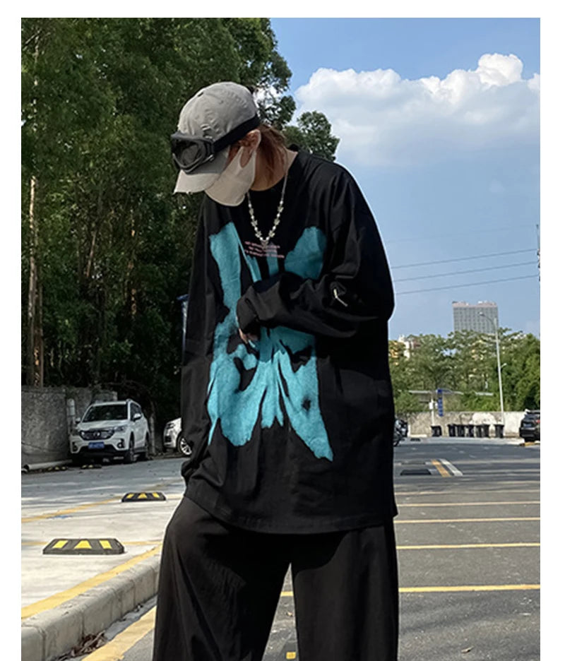 Anime Aesthetic Tee – Rainbowtouches 2021 Drop Shoulder Top High Street Graffiti P – Modern Streetwear for Everyone