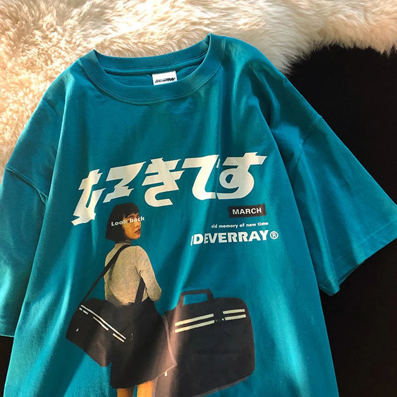 Gothic Streetwear – Hip Hop Streetwear Harajuku T Shirt Girl Japanese Kanji Prin – Modern Streetwear for Everyone