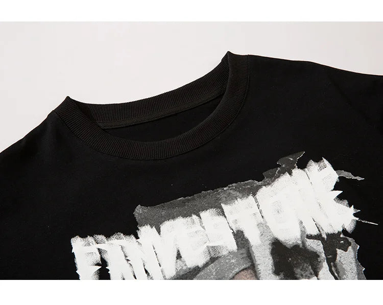 Y2k Oversized shirt – Aolamegs Harajuku Girl Letter Graffiti Printed T Shirt Men O
