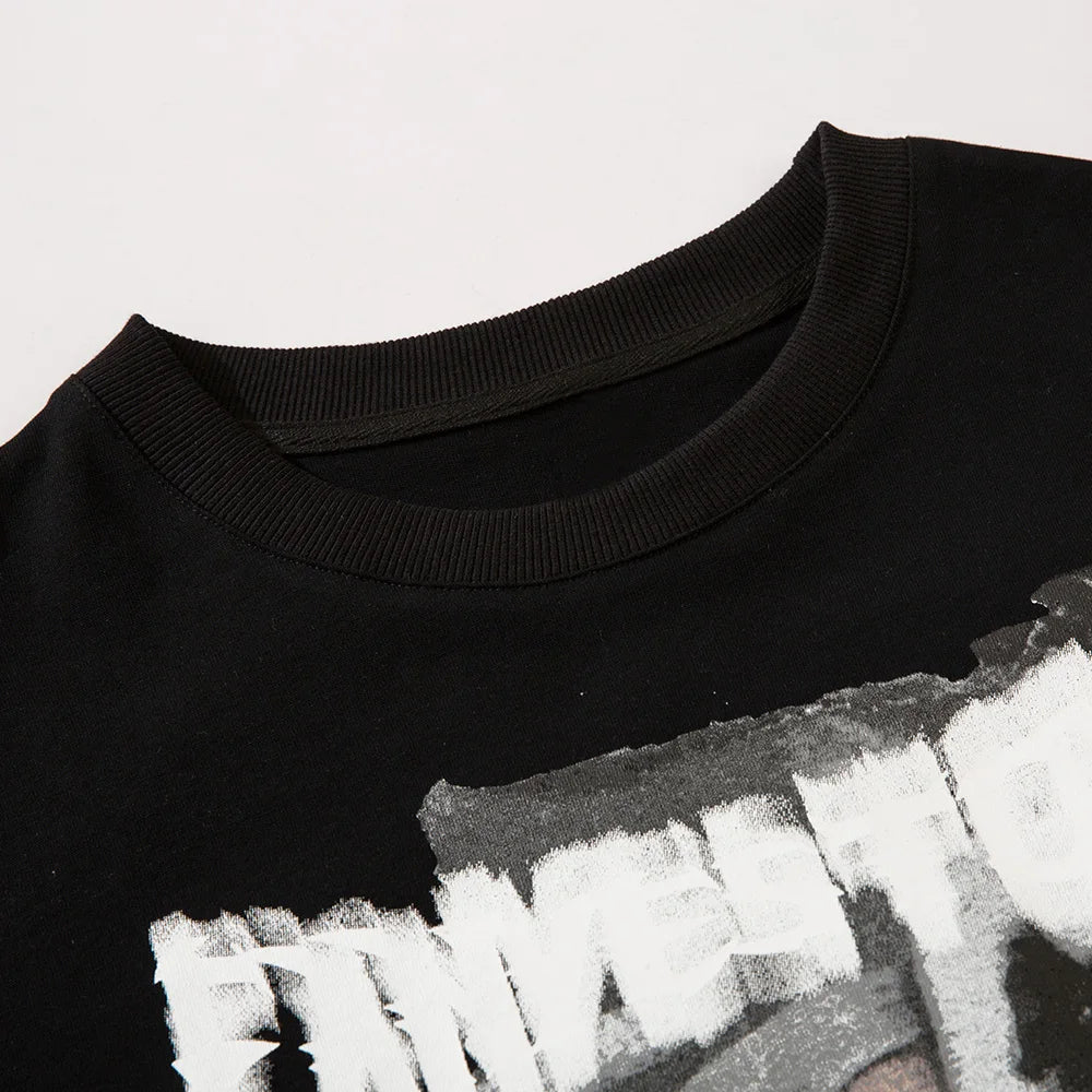 Y2k Oversized shirt – Aolamegs Harajuku Girl Letter Graffiti Printed T Shirt Men O