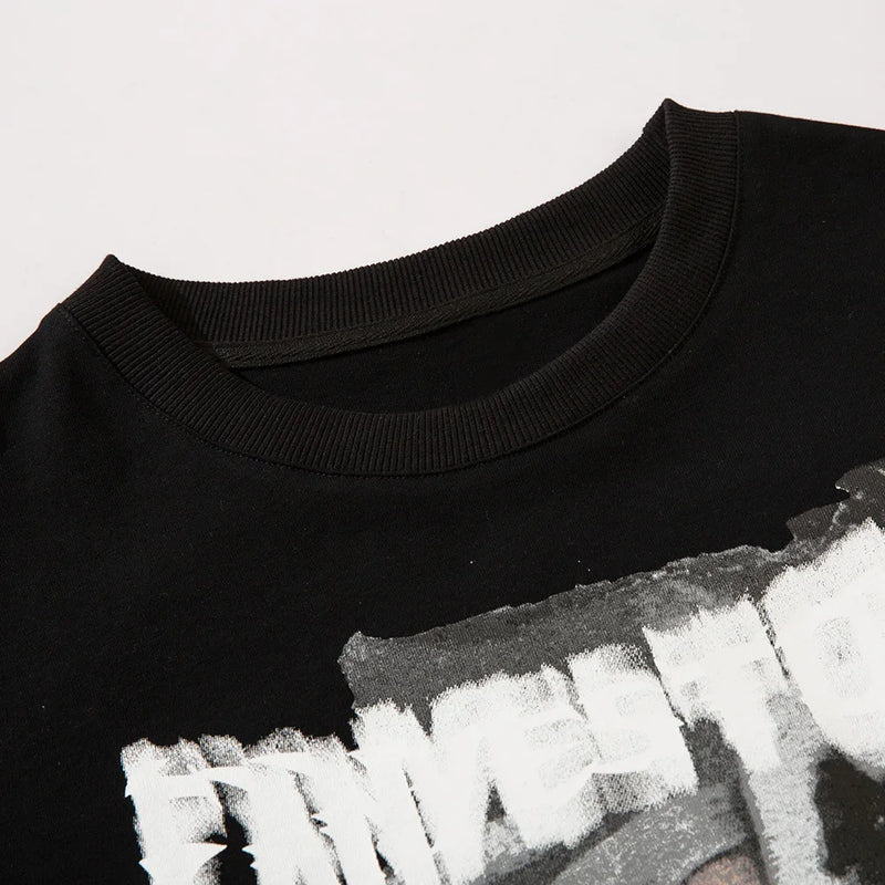 Y2k Oversized shirt – Aolamegs Harajuku Girl Letter Graffiti Printed T Shirt Men O