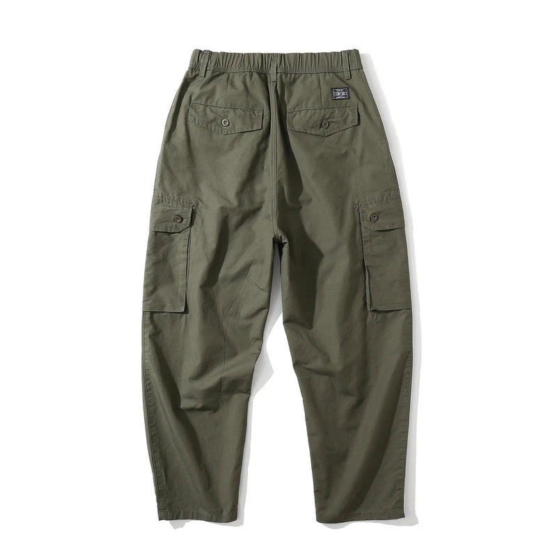 rainbowtouches fashion classic brand mens baggy cargo pants soild color trousers loose straight tooling style lace up overalls unique cargo style 1706