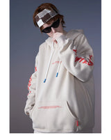Men Hip Hop Hoodie Sweatshirt Retro Painting Print Harajuku Hooded Pul