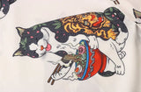 Sadcore Oversized shirt – Gonthwid Hawaiian Beach Shirts Harajuku Japanese Tattoo Cat