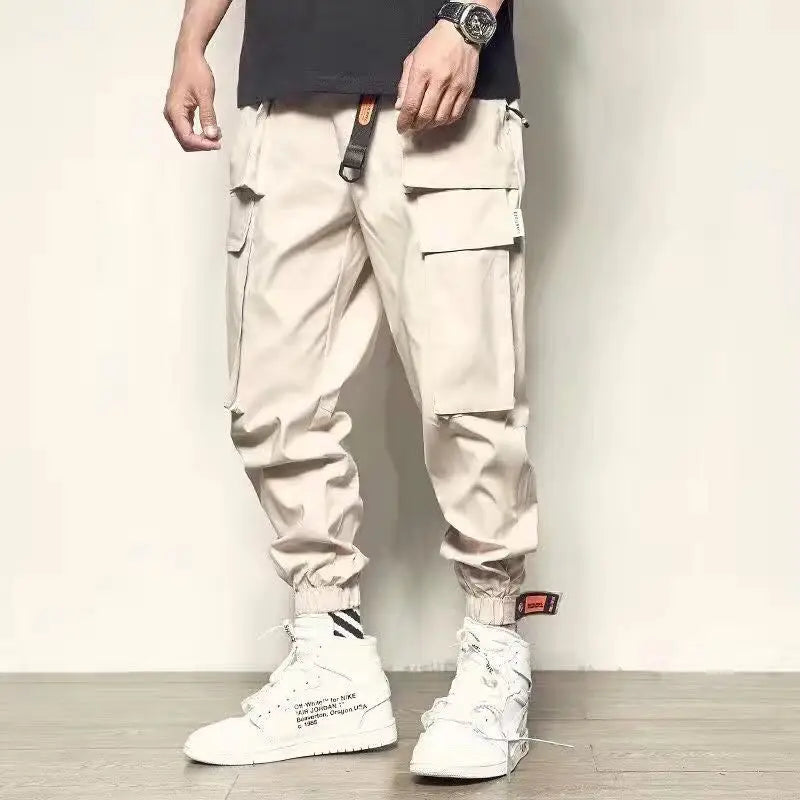 men pants spring and autumn cargo pants man fashion hip hop casual pants loose korean drawstring men joggers sweatpants unique joggers style 2459