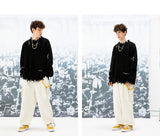 techwear flame knit sweater with structured oversized fit, ideal for cold streetwear layers, men’s streetwear clothing piece 