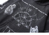 2023 Hip Hop Hoodie Sweatshirt Men Streetwear Skull Graffiti Print Hoodie Pullover Cotton Autumn Grey Harajuku Punk Clothes New