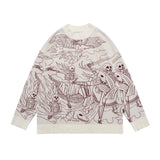 grunge oversized flame jumper built for warmth and edge, essential for winter street style, men’s streetwear clothing piece f
