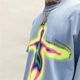 Vaporwave Aesthetic print tee – Distorted Portrait Printing Short Sleeved T Shirt Hip Hop Su