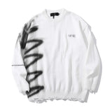 mens hip hop destroy ripped holes streetwear graffiti harajuku sweater vintage retro knitted sweater new casual cotton pullover aesthetic street look hoodie, unique limited edition hoodie, high quality cotton pullover