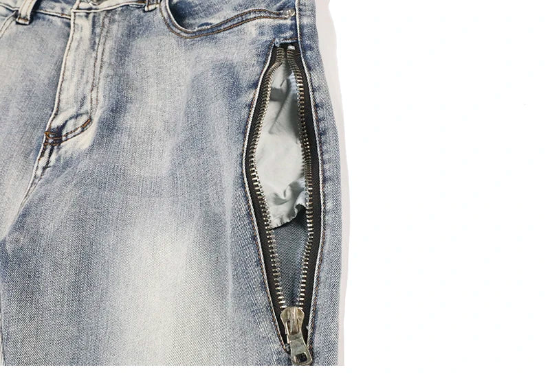 high street pu leather zippers patchwork biker jeans mens stretch denim slim jean pants motorcycle slim trousers hip hop pants unique jeans style 2322