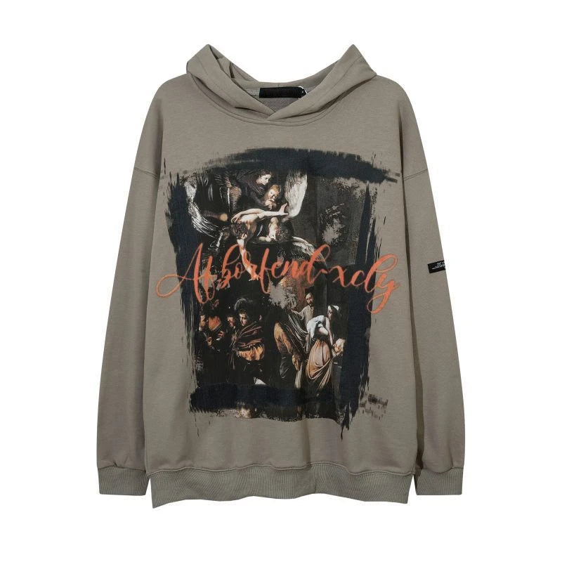 sadcore barcode glitch featuring rainbowtouches hoodie men high street retro letter printing pattern hip hop harajuku women loose coat unisex superior quality