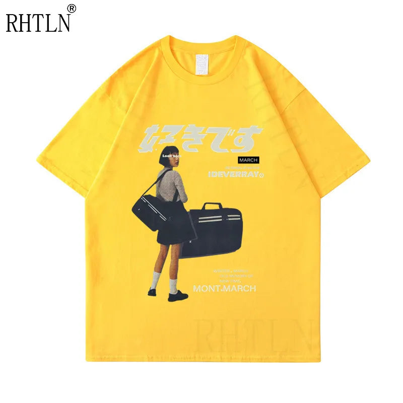 Anime Aesthetic Shirt – Hip Hop Streetwear Harajuku T Shirt Girl Japanese Kanji Prin – Edgy Streetwear for All Genders