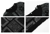 hip hop paisley printed ripped knitted holes sweater mens autumn winter long sleeve pullover streetwear loose sweaters clothing oversized graphic print design, Y2K vintage urban hoodie, high quality cotton pullover