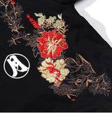 2023 Men Hip Hop Hoodie Sweatshirt Embroidered Floral Full Moon Rabbit Harajuku Streetwear Hoodie Pullover Cotton Autumn Hipster
