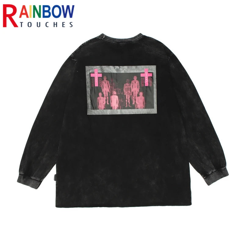 Sadcore T-Shirt – Rainbowtouches Vintage T Shirts Man High Street Fashion T Sh – Modern Streetwear for Everyone
