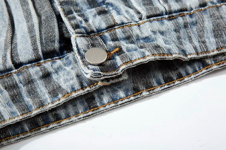 2 pieces sets mens fashion striped single breasted denim jeans jacket coat and zipper straight pants joggers new streetwear sets unique joggers style 3931
