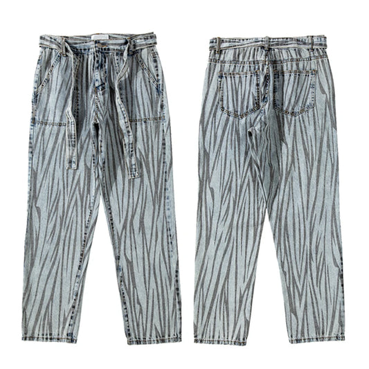 2 pieces sets mens fashion striped single breasted denim jeans jacket coat and zipper straight pants joggers new streetwear sets unique joggers style 3918