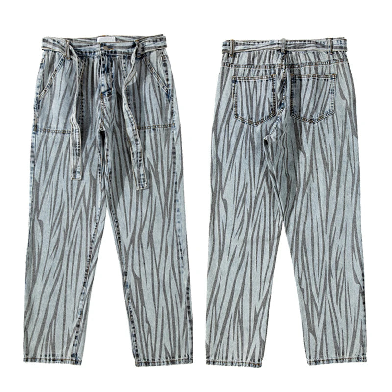 2 pieces sets mens fashion striped single breasted denim jeans jacket coat and zipper straight pants joggers new streetwear sets unique joggers style 3918