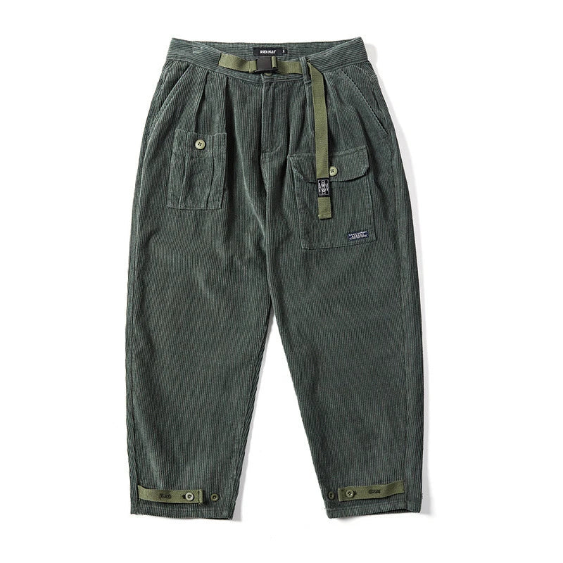 rainbowtouches fashion classic brand men wide legs casual pants corduroy overalls high street hip hop superior quality trousers menswear bottoms