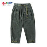 rainbowtouches fashion classic brand men wide legs casual pants corduroy overalls high street hip hop superior quality trousers menswear bottoms