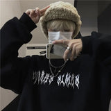 2021 Harajuku Weirdo Graffiti Letter Printed Hoodies Men Lucky Me I Se