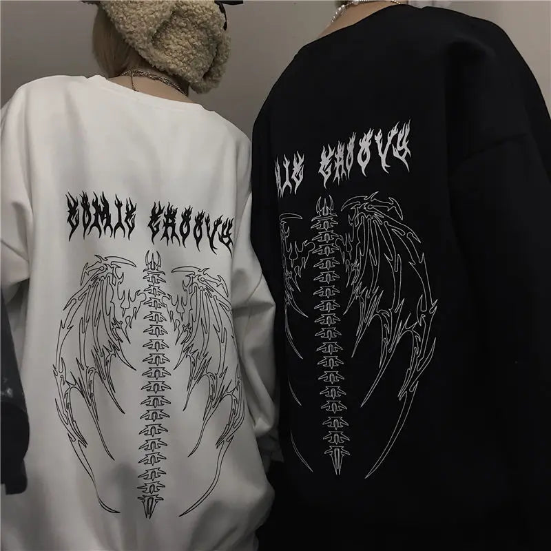 2021 Harajuku Weirdo Graffiti Letter Printed Hoodies Men Lucky Me I Se