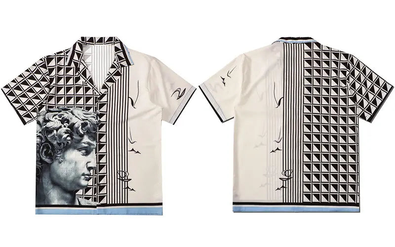 Vaporwave Vintage t-shirt – Gonthwid Hawaiian Beach Shirts Hip Hop Michelangelo David St