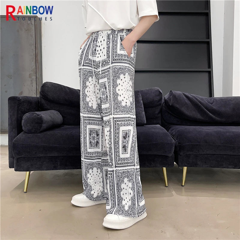rainbowtouches fashional classic brand mens pants casual oversize trousers loose straight retro style superior quality overalls clean everyday pants
