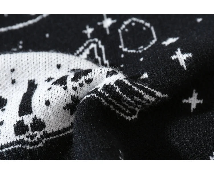 oversized flame jumper with bold print, ideal for photo-ready Y2K streetwear layering, street fashion menswear trend for seas