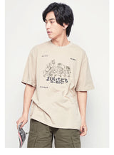Grunge Vintage t-shirt – Hip Hop Men Streetwear T Shirt Japanese Kanji Animals Print
