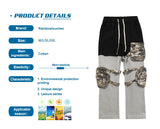 rainbowtouches fashion classic brand mens cargo pants casual color contrast trousers loose straight high street style overalls unique cargo style 4935