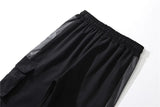 hip hop loose fit elastic waist pants cargo pockets spliced reflective lines ankle pants mens drewstring sportwear pants joggers unique joggers style 1976