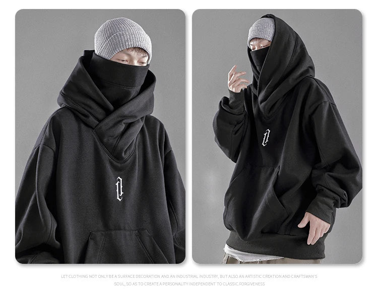 Autumn Winter High Collar Hoodie Loose Comfortable Mens Clothes Haraju