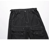men pockets cargo pants new fashion zipper loose fit harajuku military trousers casual hip hop sportswear streetwear black pants unique cargo style 2499