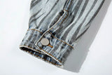 2 pieces sets mens fashion striped single breasted denim jeans jacket coat and zipper straight pants joggers new streetwear sets unique joggers style 3932