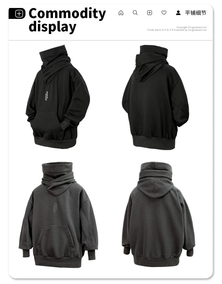 Autumn Winter High Collar Hoodie Loose Comfortable Mens Clothes Haraju