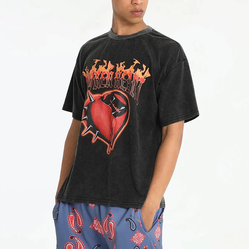 Glitchcore Fashion – Rainbowtouches Oversized T Shirt Hip Hop Unisex Washed T Shi – Modern Streetwear for Everyone